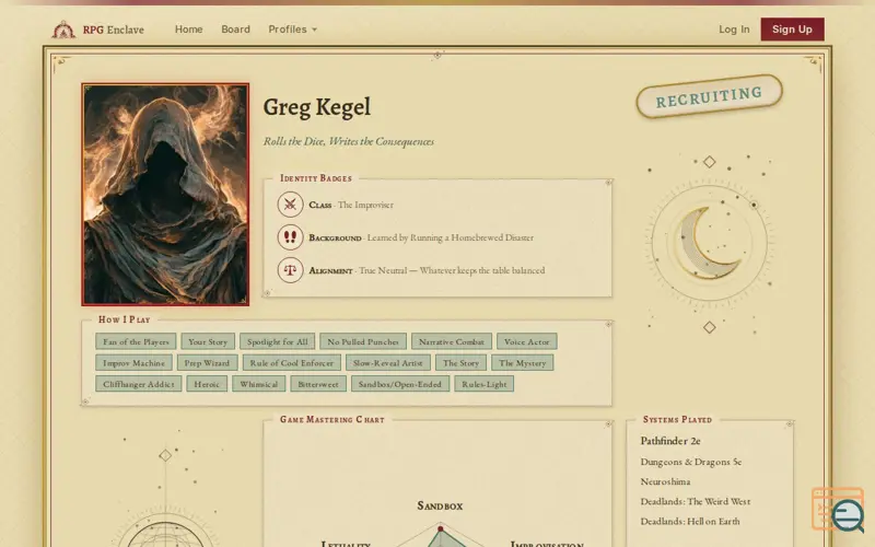 Screenshot of RPG Enclave
