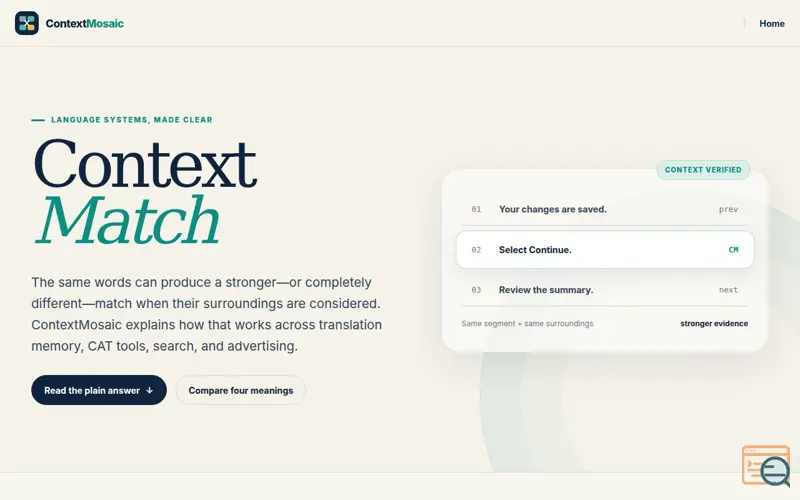 Screenshot of ContextMosaic