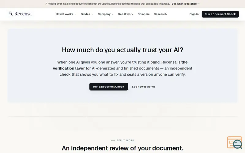 Screenshot of Recensa