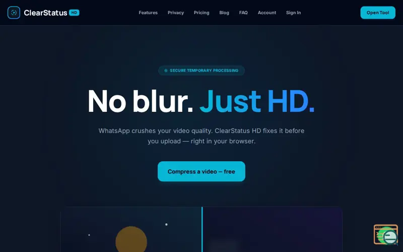 Screenshot of ClearStatus HD — Compress Videos for WhatsApp Status