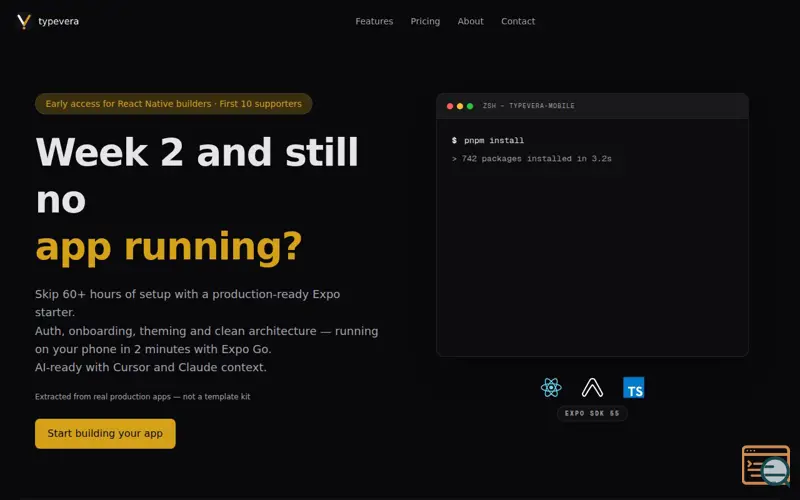 Screenshot of Typevera