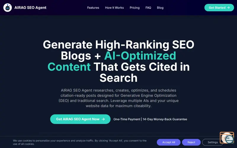 Screenshot of AIRAG SEO Agent
