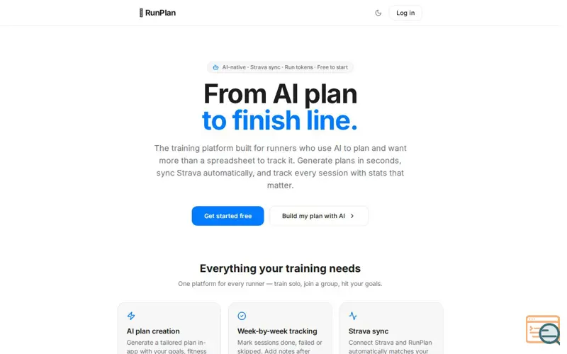 Screenshot of RunPlan.online