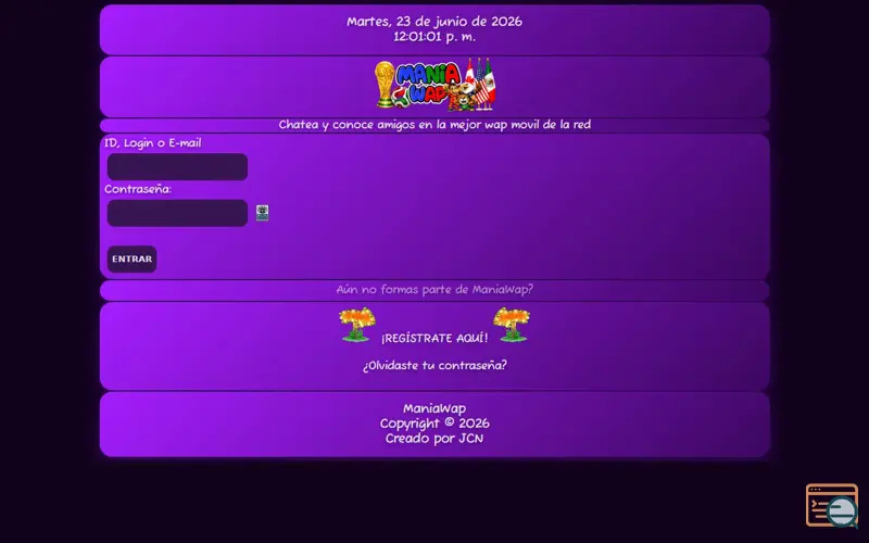 Screenshot of ManiaWap