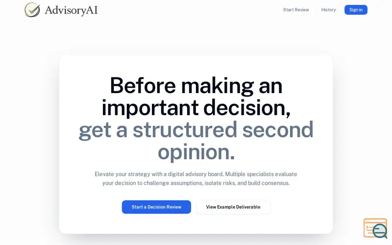 Screenshot of AdvisoryAI