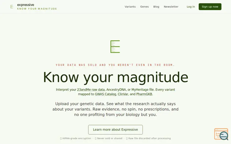 Screenshot of Expressive