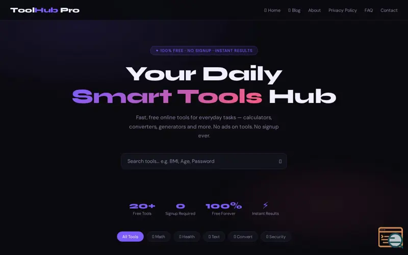Screenshot of ToolHub Pro