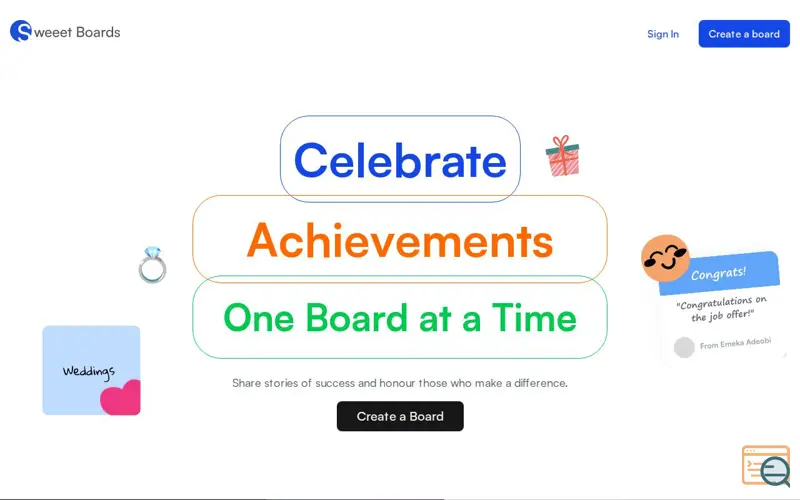 Screenshot of SweeetBoards