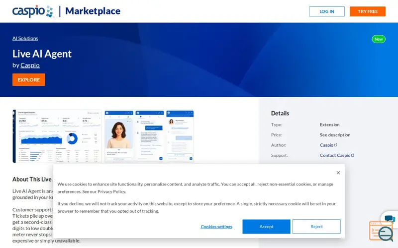 Screenshot of Live AI Agent