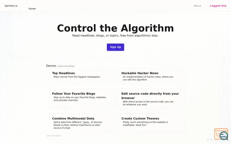 Screenshot of Sprinklz