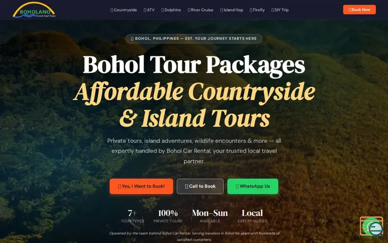 Screenshot of Boholano Travel And Tours, a launch using Visitor Tracking