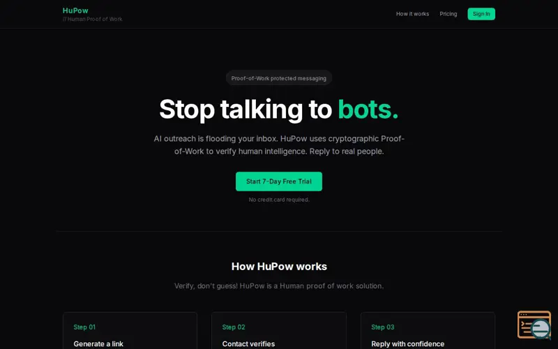 Screenshot of HuPow - Human Proof of Work