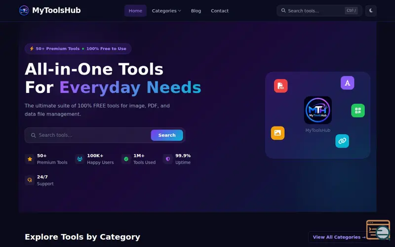 Screenshot of MyToolsHub