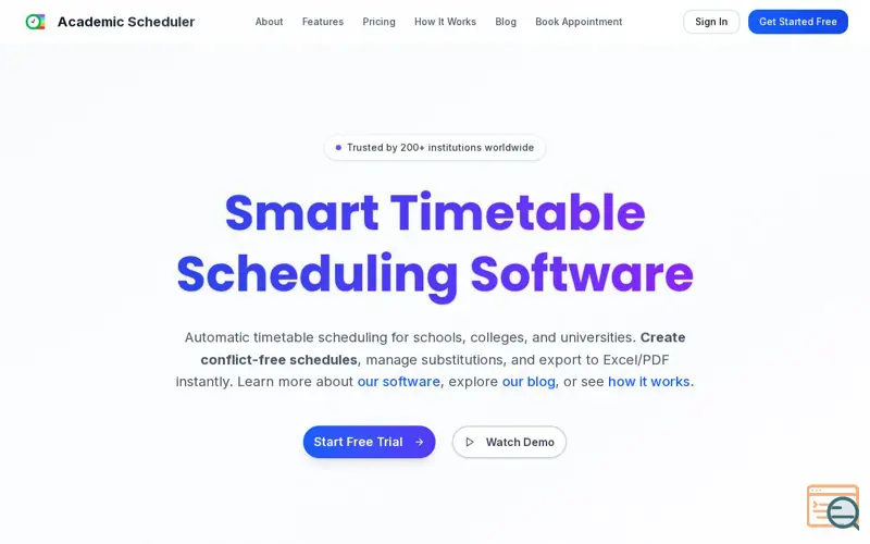 Screenshot of Academic Scheduler