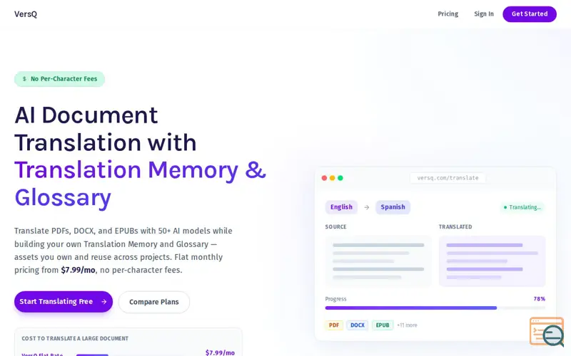 Screenshot of VersQ