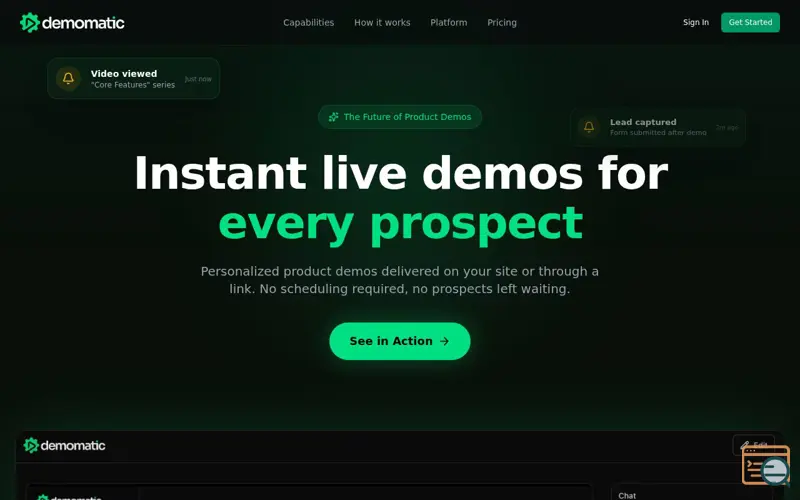 Screenshot of Demomatic