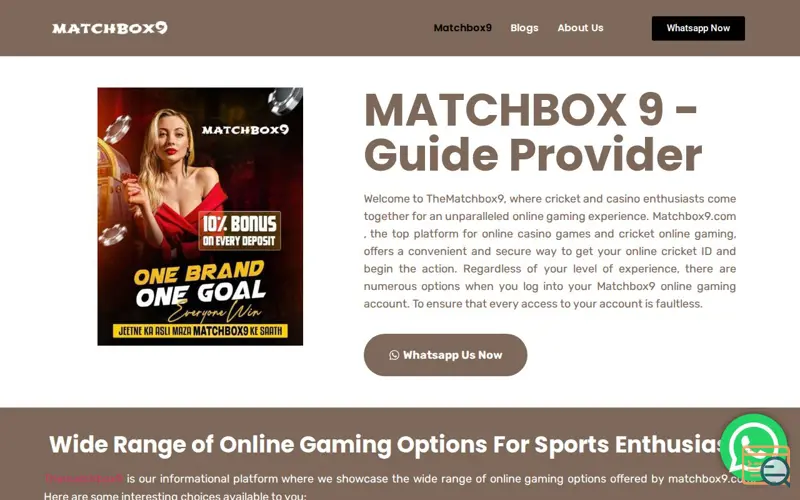 Screenshot of matchbox9, a launch using Elementor Pro