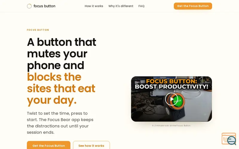 Screenshot of The Focus Button