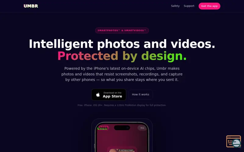 Screenshot of Umbr - Media Protection against Cameras