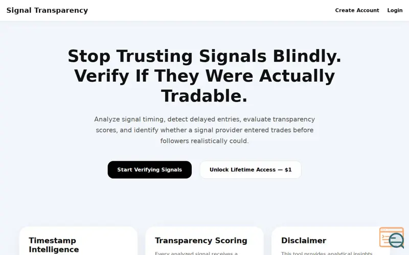 Screenshot of Signal Transparency Verification