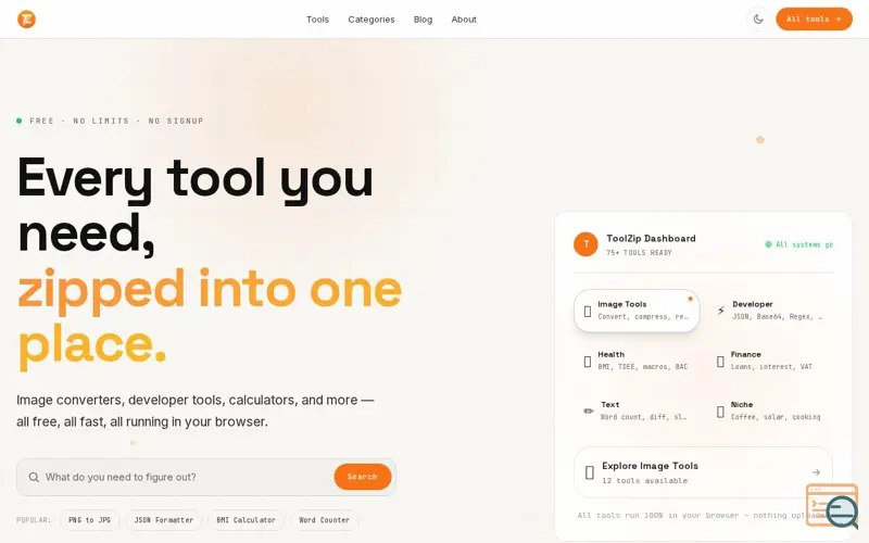 Screenshot of ToolZip