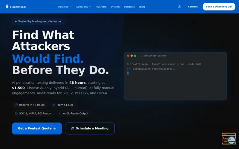Screenshot of StealthNet AI