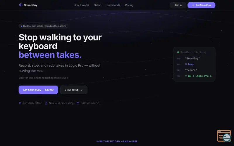 Screenshot of SoundGuy