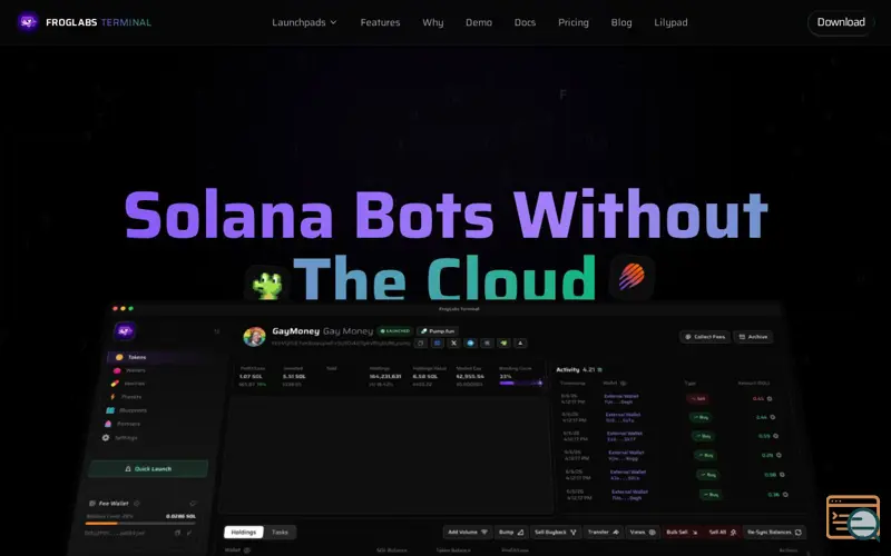 Screenshot of FrogLabs Terminal