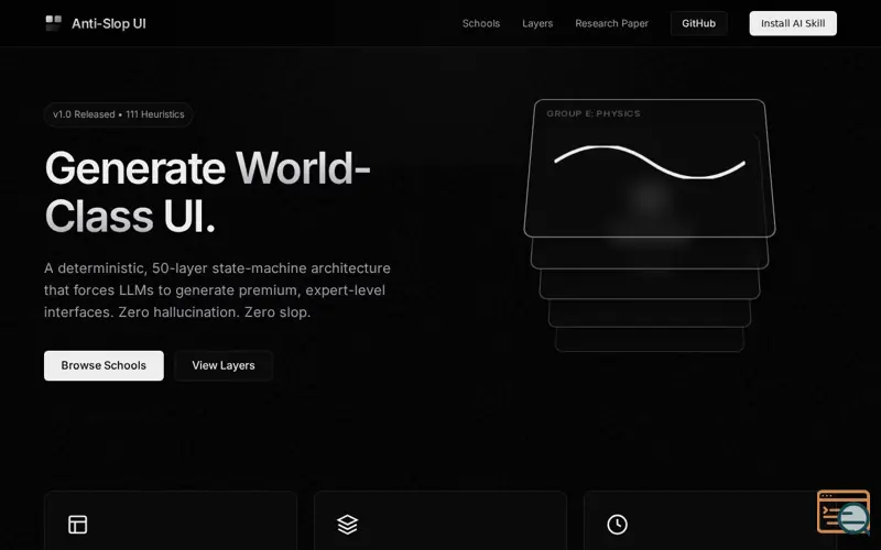 Screenshot of Anti-Slop UI, a launch using Marked