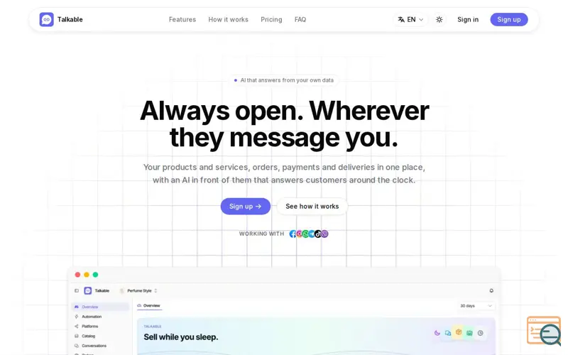 Screenshot of Talkable