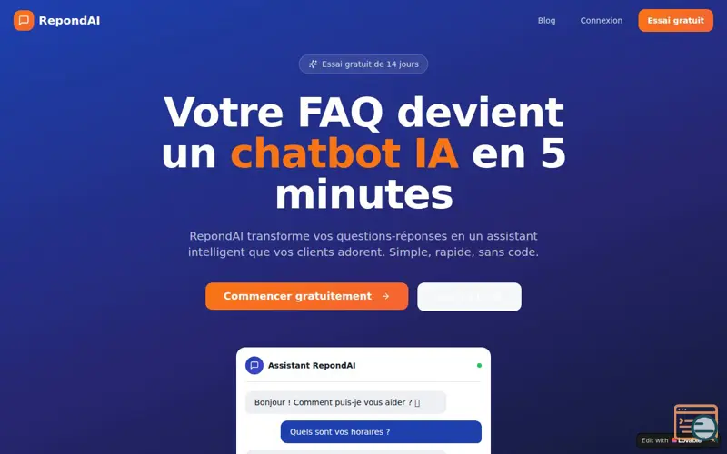 Screenshot of RepondAI