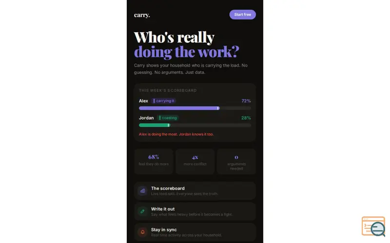 Screenshot of Carry