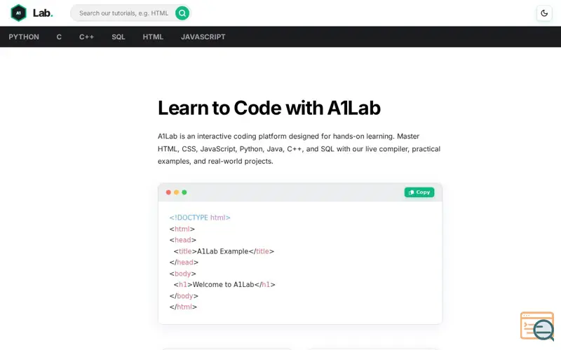 Screenshot of A1Lab