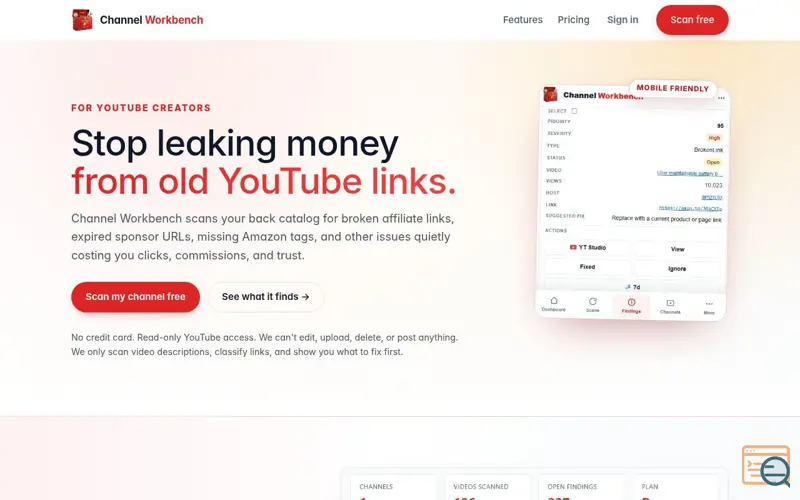 Screenshot of Channel Workbench