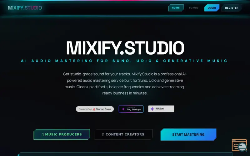 Screenshot of Mixify.Studio