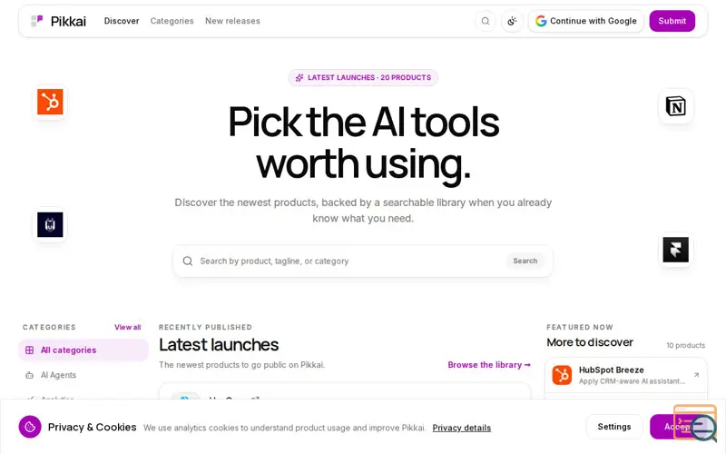 Screenshot of Pikkai