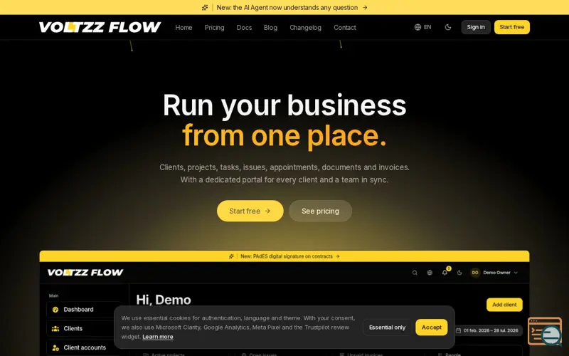 Screenshot of Voltzzflow
