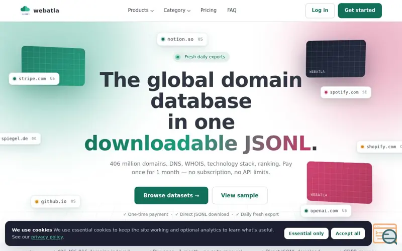 Screenshot of webatla