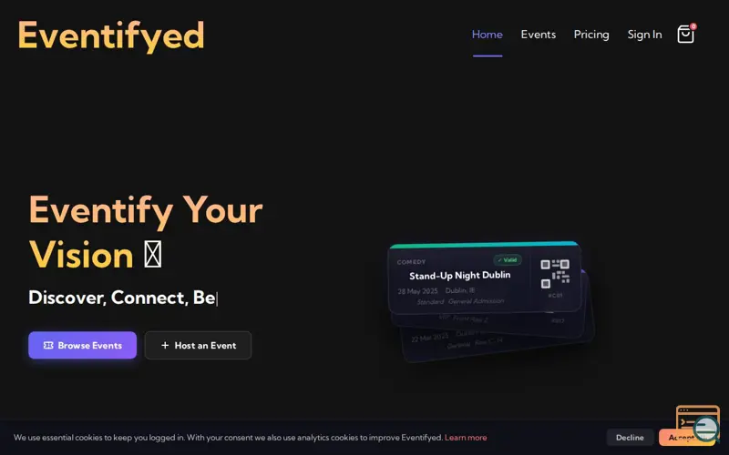 Screenshot of Eventifyed
