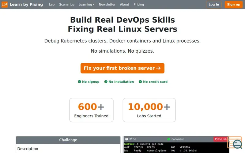 Screenshot of Learn by Fixing