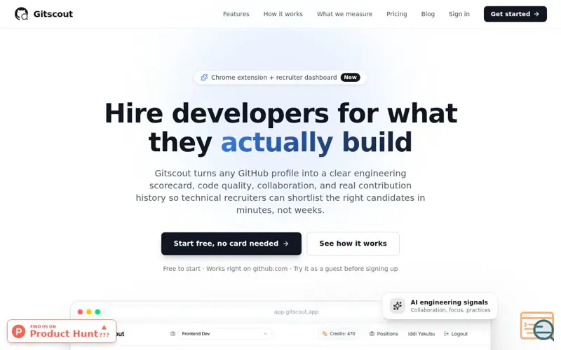 Screenshot of Gitscout