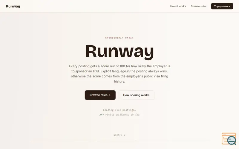 Screenshot of Runway - Sponsorship Radar