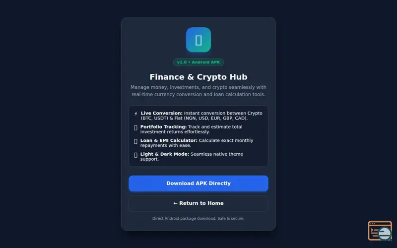 Screenshot of Android App