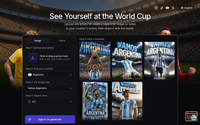 Screenshot of World Cup Cameo
