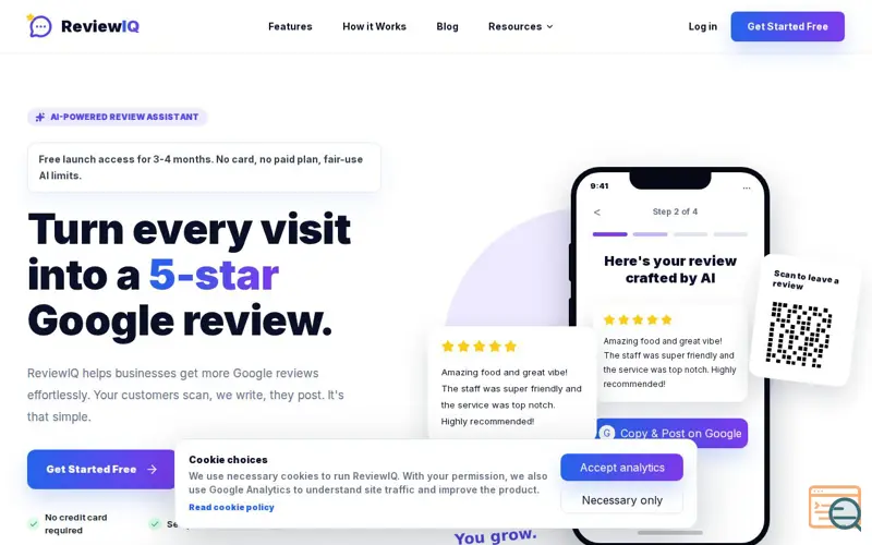 Screenshot of ReviewIQ