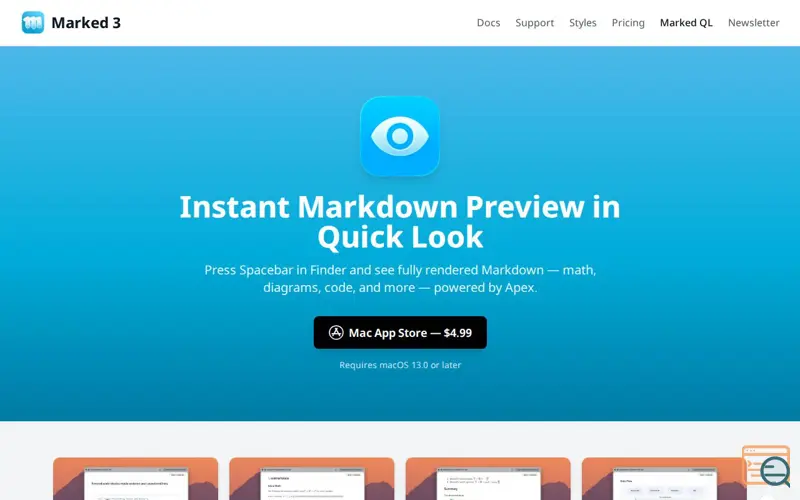 Screenshot of Marked QL