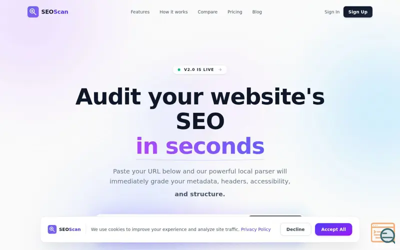 Screenshot of SEOScan