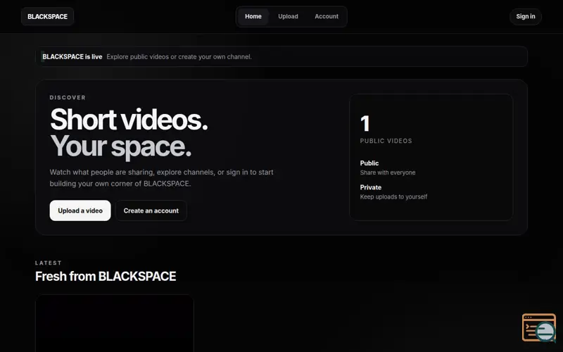 Screenshot of BLACKSPACE