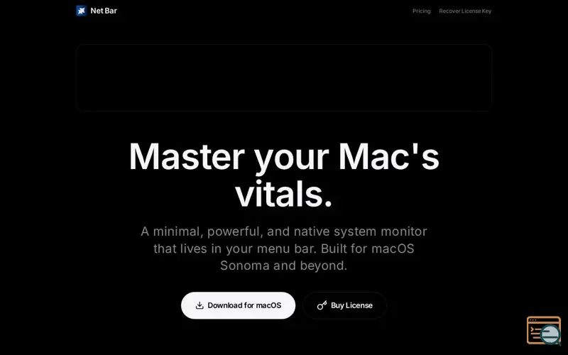 Screenshot of Net Bar for MacOS