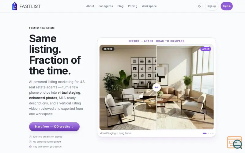 Screenshot of Fastlist Real Estate